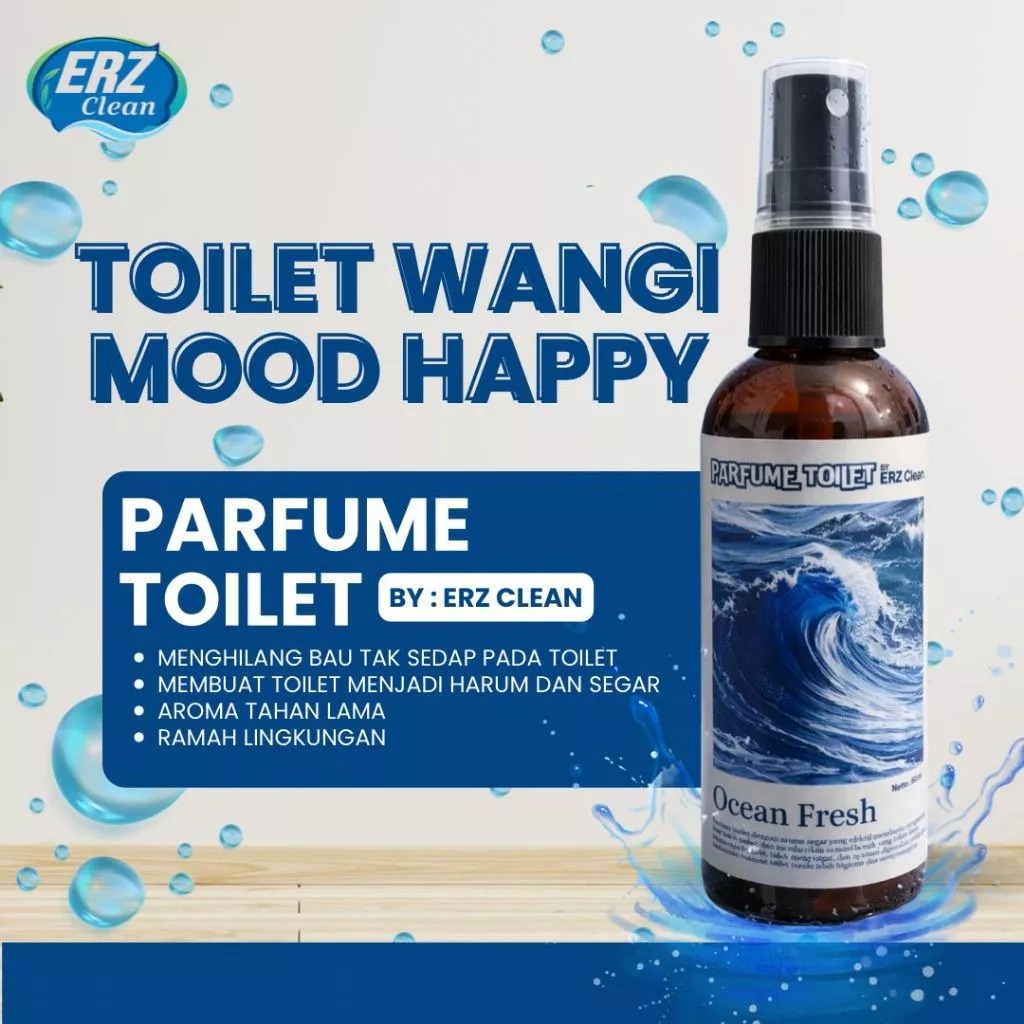 Parfum Toilet Seat Sanitizer Spray By ERZ CLEAN – Spray Anti Kuman & Penghilang Bau WC, Pengharum Kamar Mandi Praktis