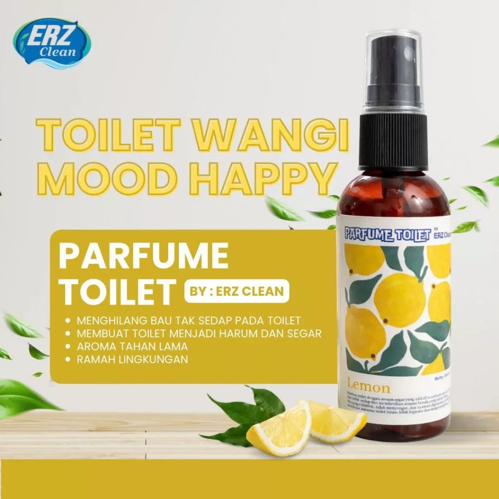 Parfum Toilet Seat Sanitizer Spray By ERZ CLEAN – Spray Anti Kuman & Penghilang Bau WC, Pengharum Kamar Mandi Praktis