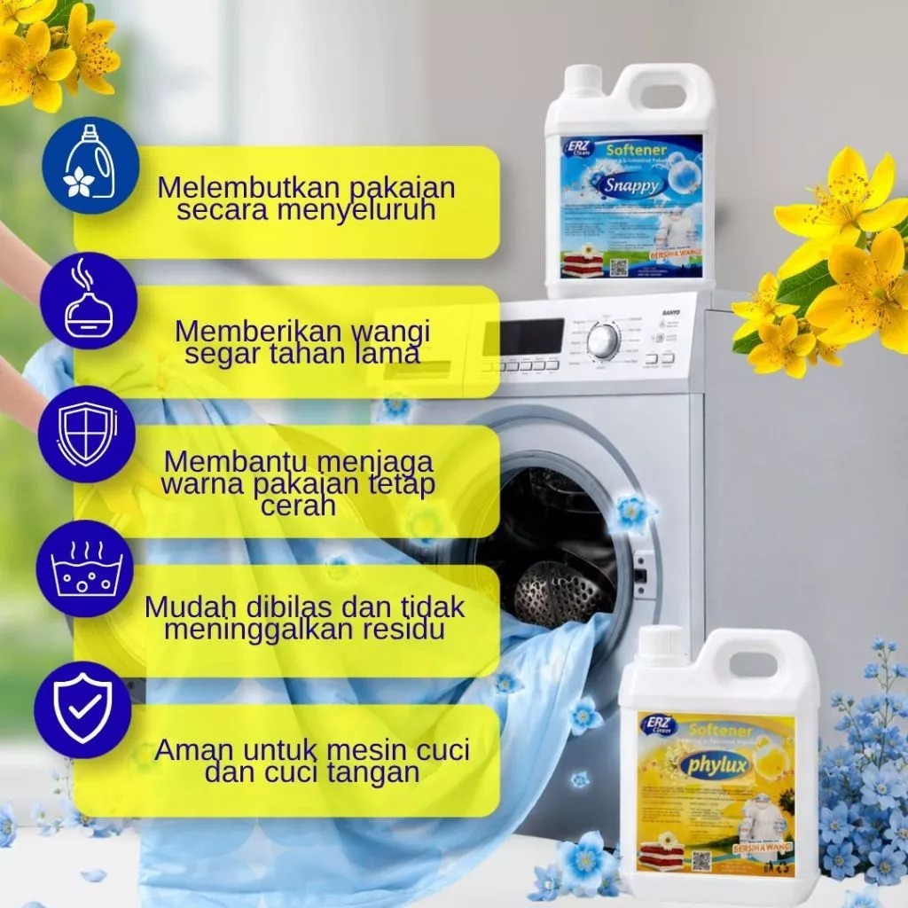 ERZ Clean Softener Pelembut Pewangi Pakaian Laundry Wangi Tahan Lama