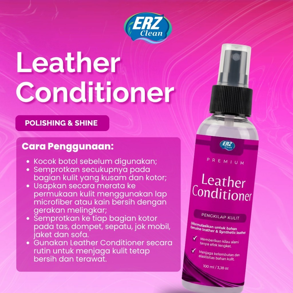 ERZ Clean Pembersih Tas Jaket Sepatu Kulit Anti Jamur Perawatan Premium 100ml