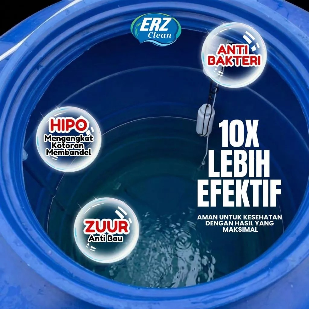 ERZ Clean Serbuk Pembersih Toren Air Anti Lumut Tandon Sumur Tangki Paralon Tanpa Sikat 500 gram