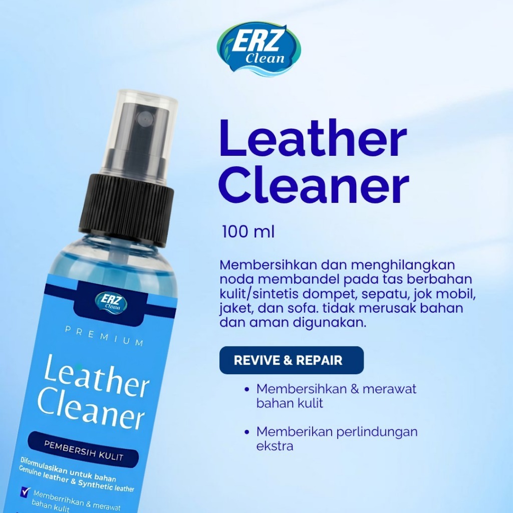 ERZ Clean Pembersih Tas Jaket Sepatu Kulit Anti Jamur Perawatan Premium 100ml