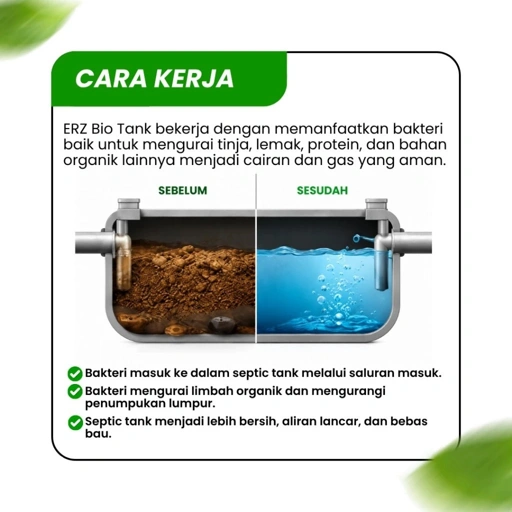 ERZ CLEAN Bio Tank 1 Liter Solusi Septictank WC Penuh Tanpa Sedot Pengurai Bakteri Penghilang Bau WC - Biotank untuk WC penuh tanpa sedot wc pengurai bakteri