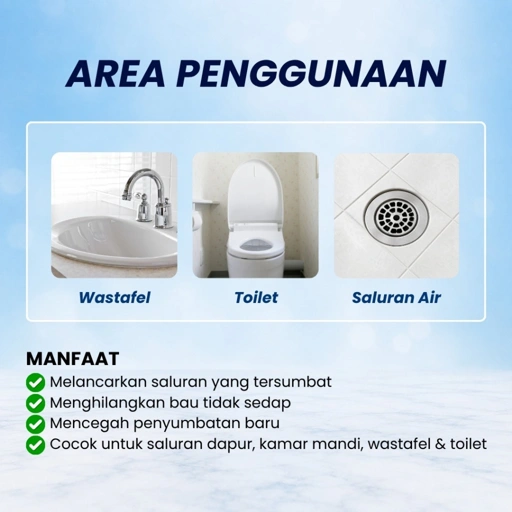 ERZ Clean Anti Sumbat Aman Pipa PVC Cairan Pembersih WC Wastafel Mampet