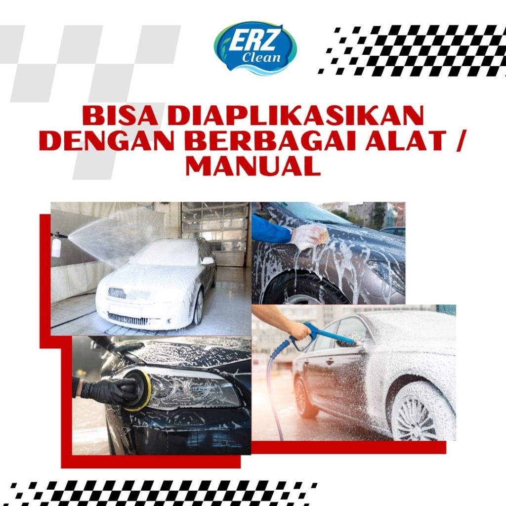 ERZ Clean Shampo Motor Mobil 1 Liter Super Touchless Busa Melimpah Tanpa Sentuh