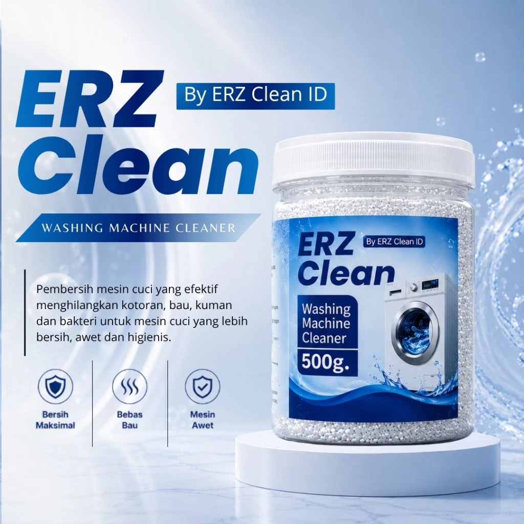 ERZ Clean Washing Machine Cleaner Pembersih Mesin Cuci - Membersihkan Kotoran, Bakteri & Bau pada Mesin Cuci - ERZ Clean