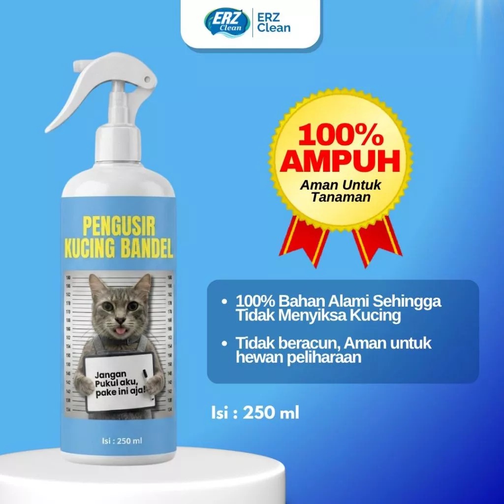 ERZ Clean Pengusir Kucing Spray 250ml dan 1 Liter Bahan Alami Aman Tanpa Racun Ampuh