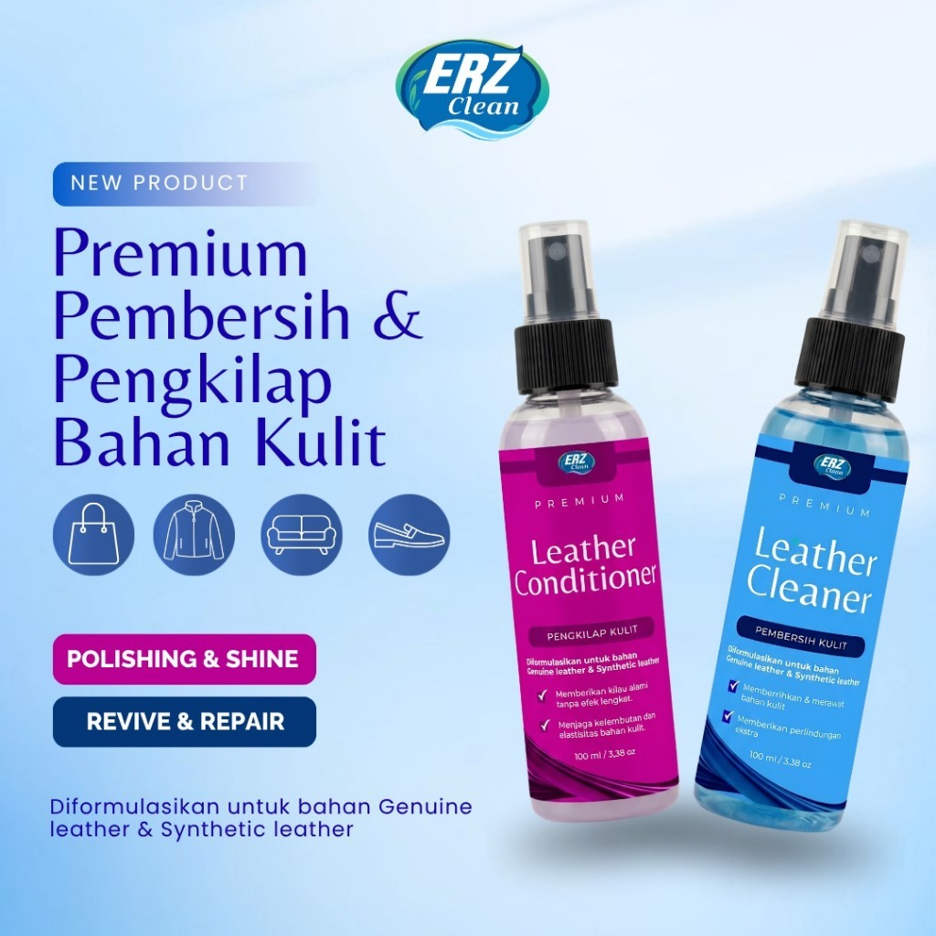 ERZ Clean Pembersih Tas Jaket Sepatu Kulit Anti Jamur Perawatan Premium 100ml