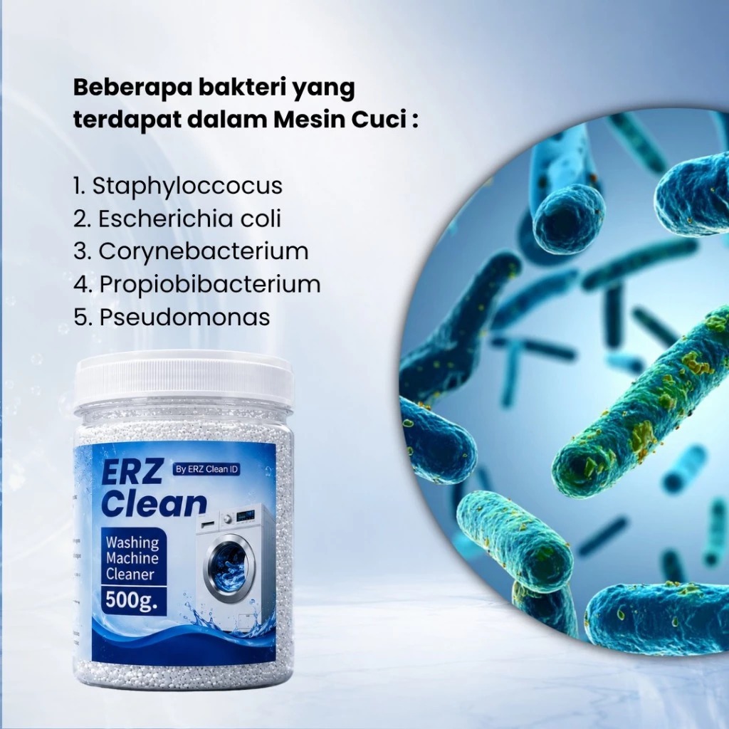 ERZ Clean Washing Machine Cleaner Pembersih Mesin Cuci - Membersihkan Kotoran, Bakteri & Bau pada Mesin Cuci - ERZ Clean