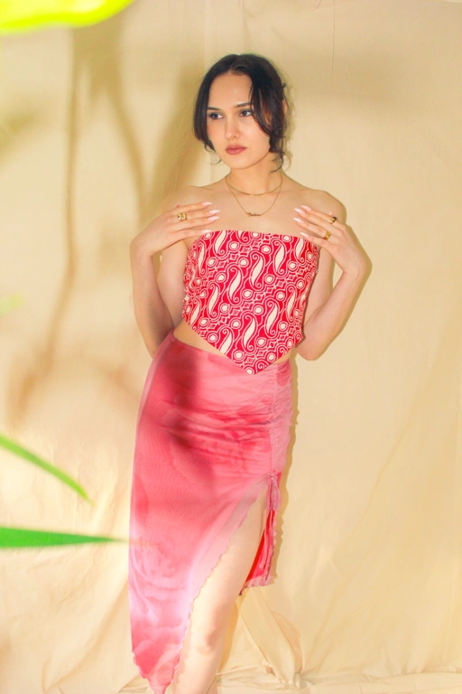 Scarf top Red / White