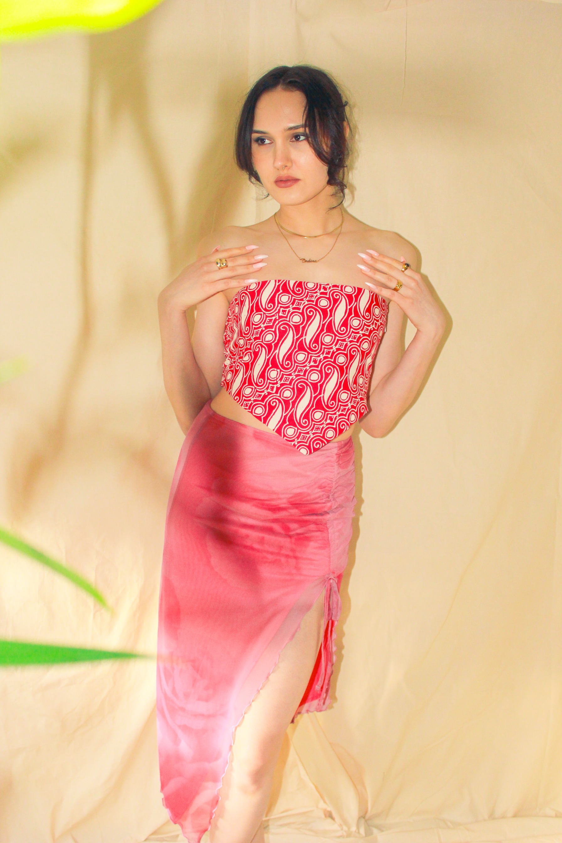 Scarf top Red / White