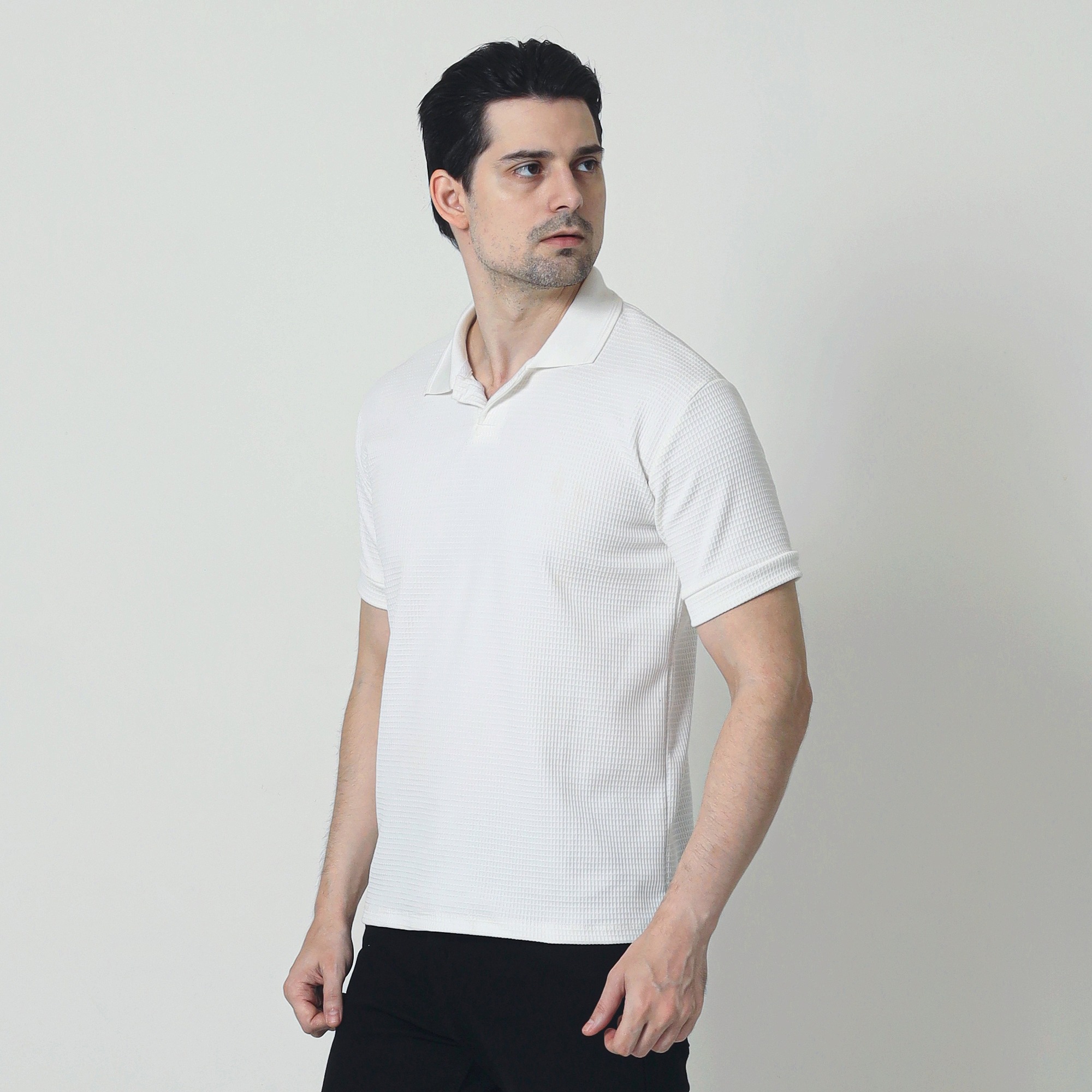 Waffle Knit Polo Shirt