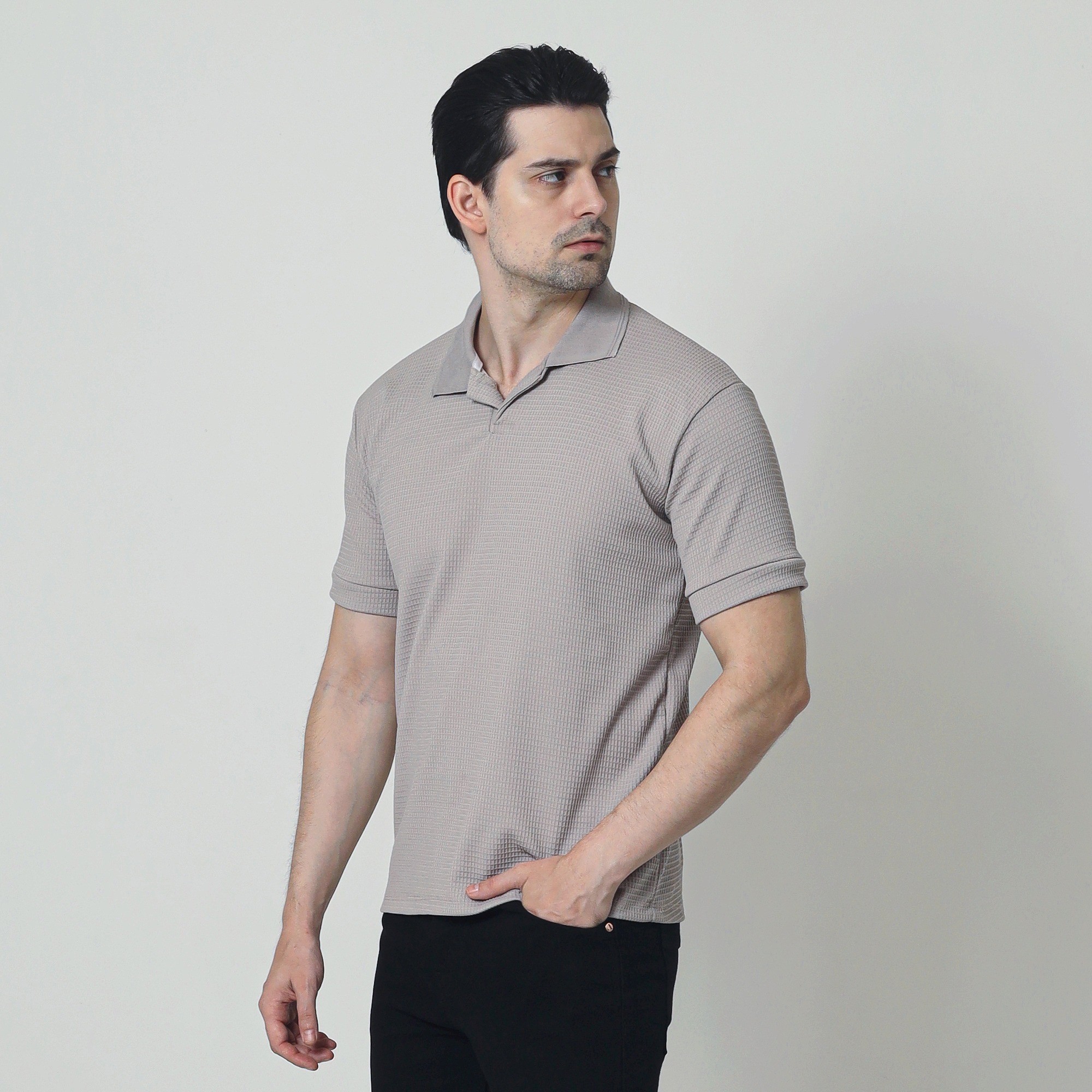 Waffle Knit Polo Shirt