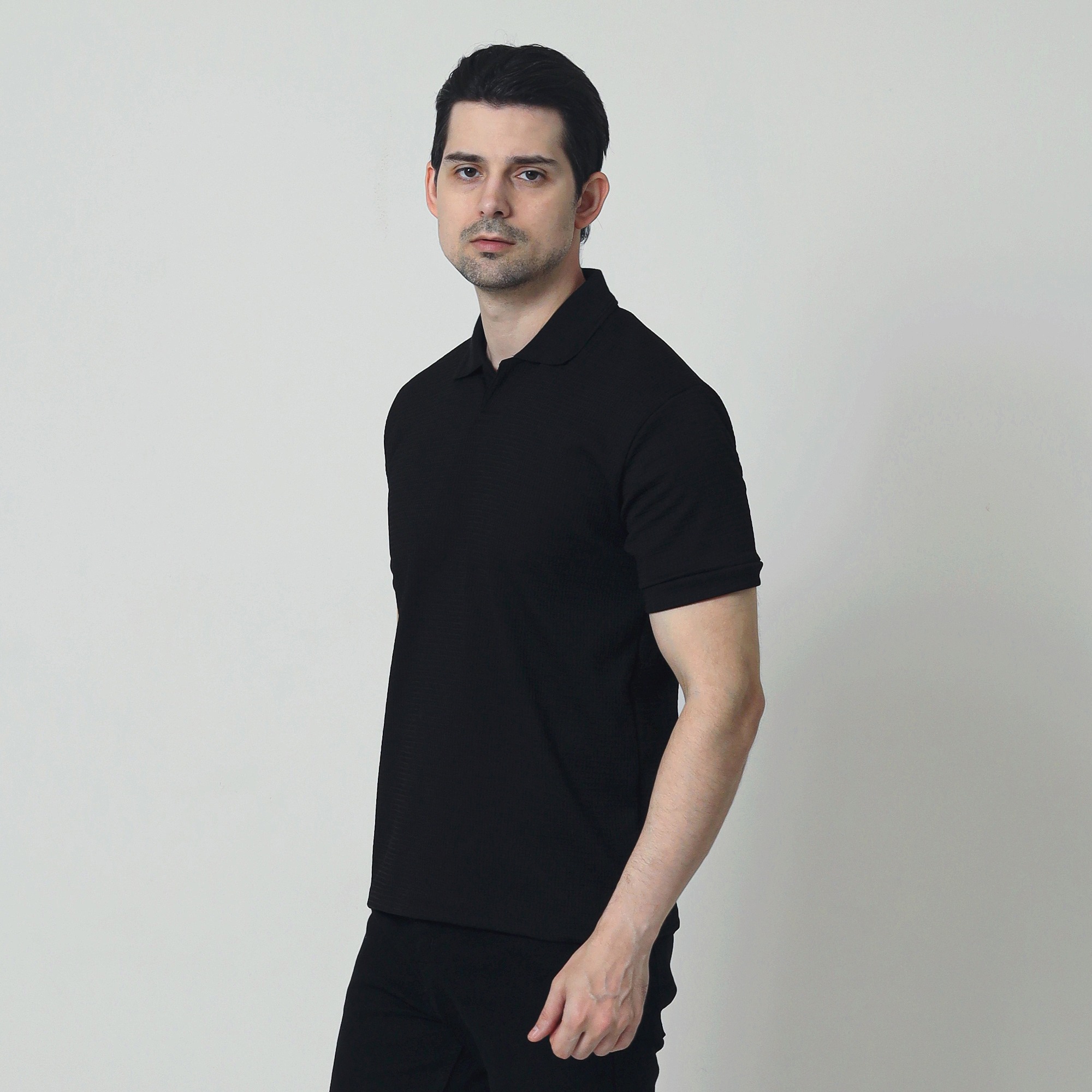 Waffle Knit Polo Shirt