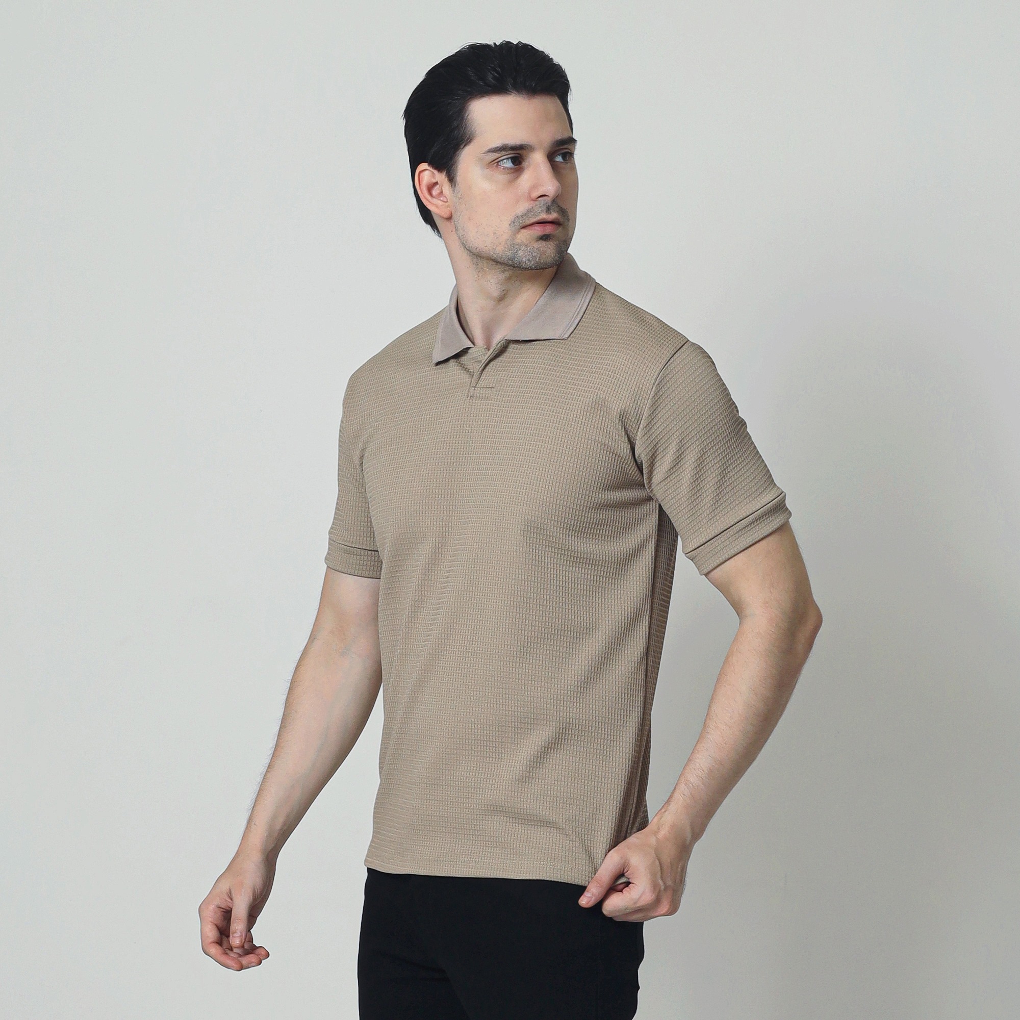 Waffle Knit Polo Shirt