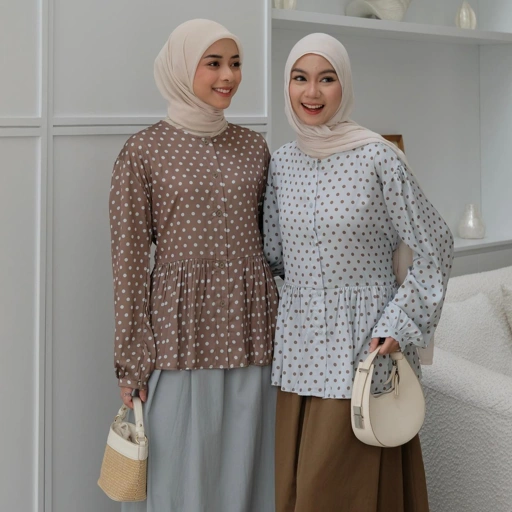 Image of Peplum Dots Top