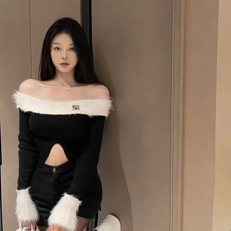 Yuslia Sabrina Fur Top