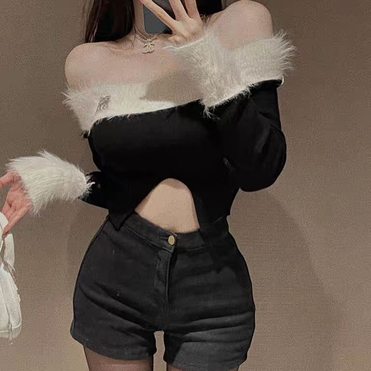 Yuslia Sabrina Fur Top
