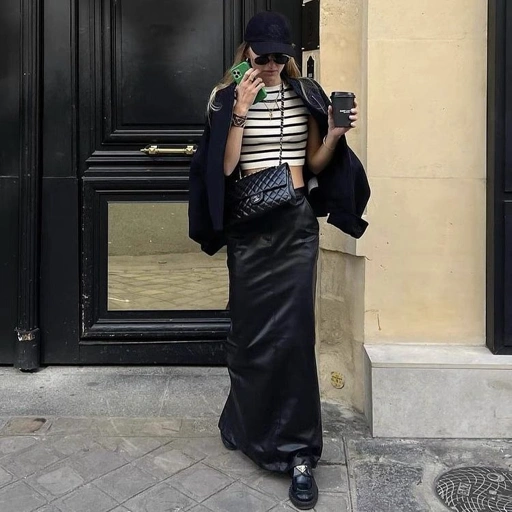 Demel Black Long Skirt