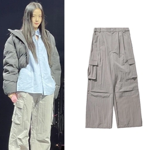 Jisoo Grey Cargo Pants