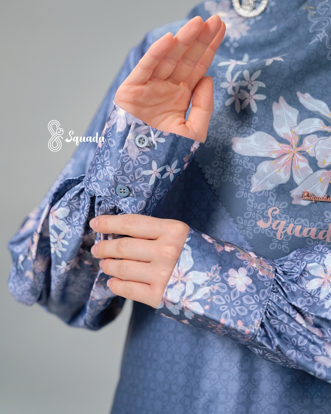 SQUADA RAUDHAH SERIES - One Set Tunic Wanita Silco Silk Premium High Quality