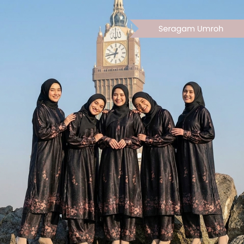 SQUADA RAUDHAH SERIES - One Set Tunic Wanita Silco Silk Premium High Quality