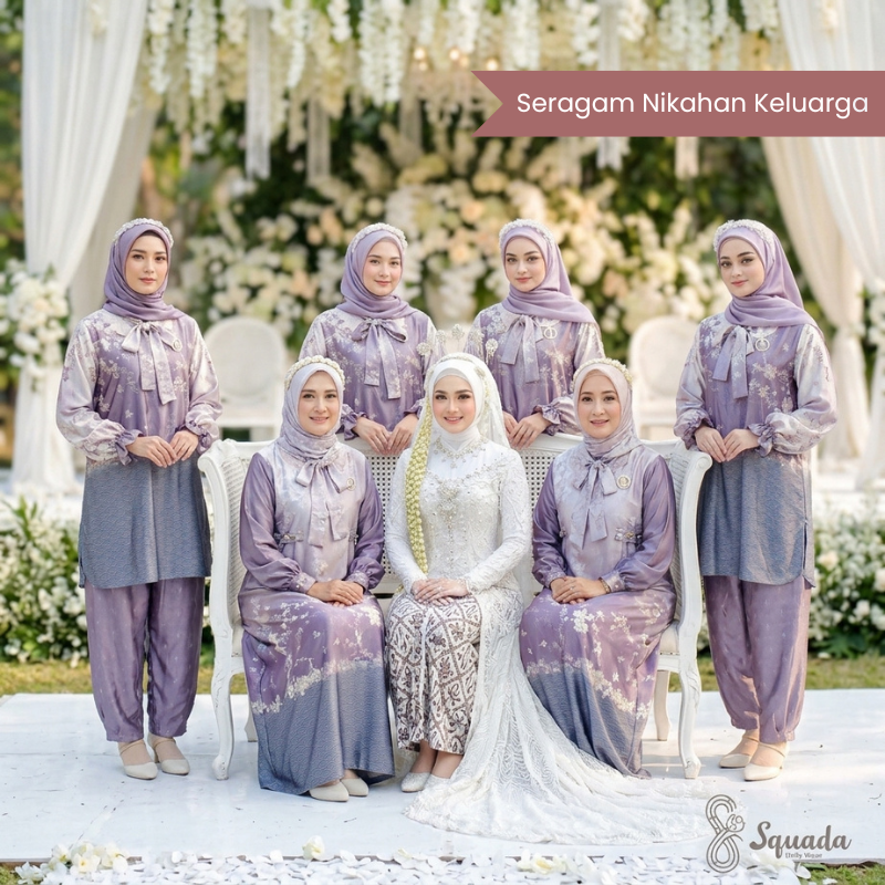 SQUADA NAHRA SERIES - One Set Tunic Silco Silk Premium High Quality
