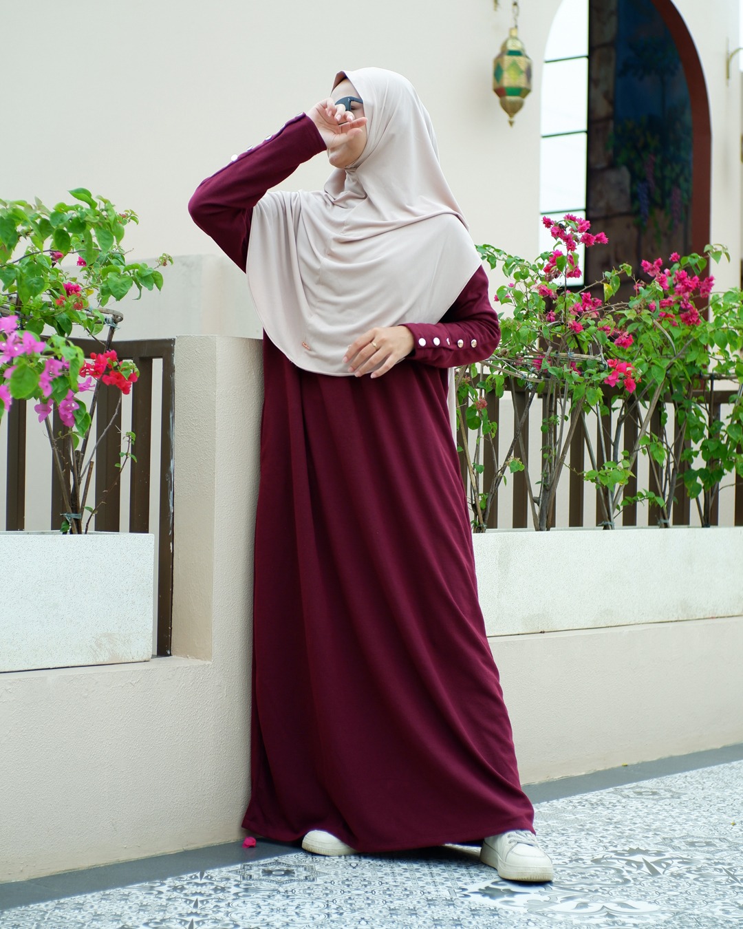 MAHIRA ABAYA KNIT - ABAYA UMROH & HAJI - DRESS ABAYA KAOS KNIT PREMIUM - ABAYA RAJUT GOLD BUTTON BUSUI