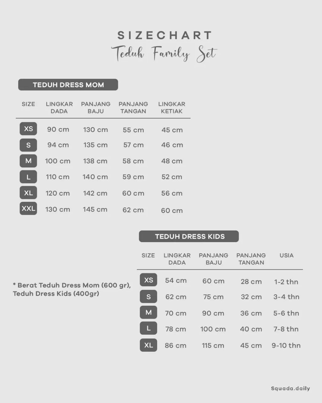 TEDUH FAMILY SET (BROKEN WHITE)