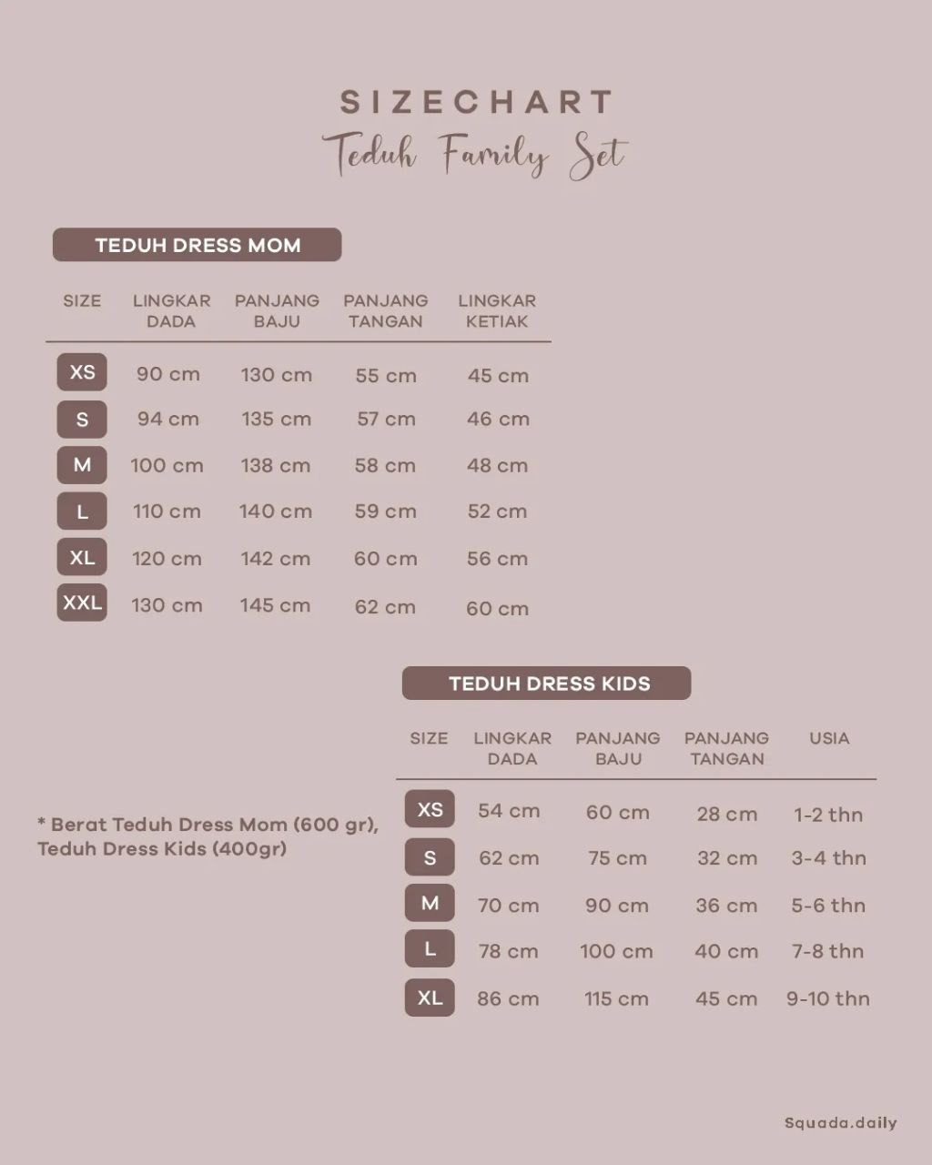 TEDUH FAMILY SET (MOCCA)