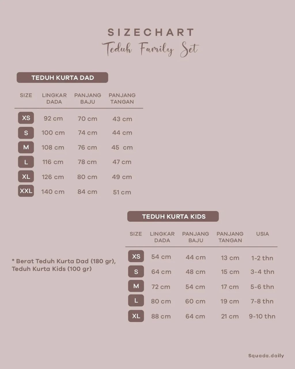 TEDUH FAMILY SET (MOCCA)
