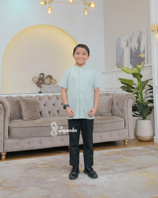 Image of SQUADA | Kemeja Kurta Anak Baju Koko Katun Premium Couple Lebaran Umroh Pesta Nikahan Arunika Adiwarna