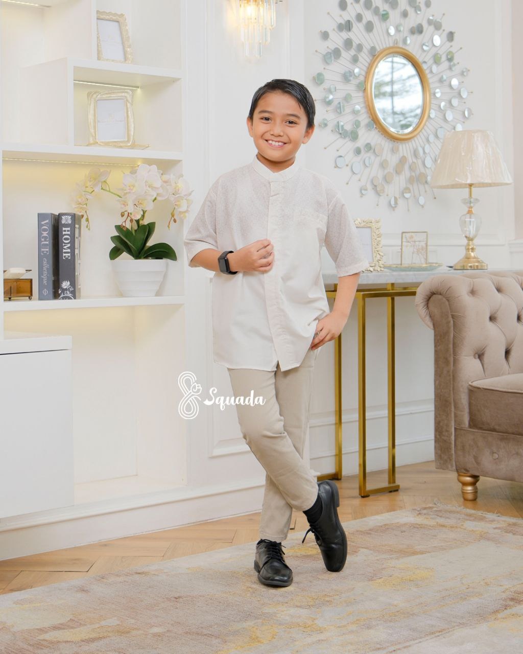 SQUADA | Kemeja Kurta Anak Baju Koko Katun Premium Couple Lebaran Umroh Pesta Nikahan Arunika Adiwarna