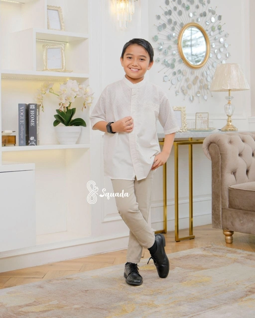 Image of SQUADA | Kemeja Kurta Anak Baju Koko Katun Premium Couple Lebaran Umroh Pesta Nikahan Arunika Adiwarna