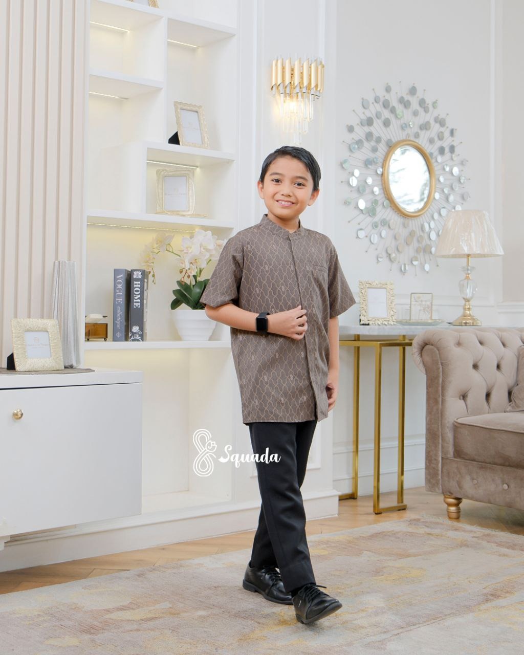 SQUADA | Kemeja Kurta Anak Baju Koko Katun Premium Couple Lebaran Umroh Pesta Nikahan Arunika Adiwarna