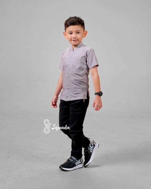 Image of SQUADA | Kemeja Kurta Anak Baju Koko Katun Premium Couple Lebaran Umroh Pesta Nikahan