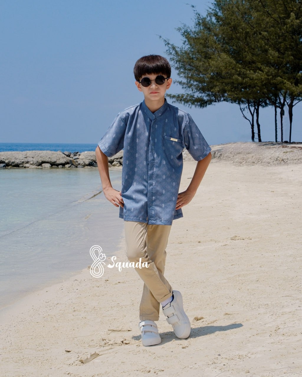 SQUADA | Kemeja Kurta Anak Baju Koko Katun Premium Couple Lebaran Umroh Pesta Nikahan