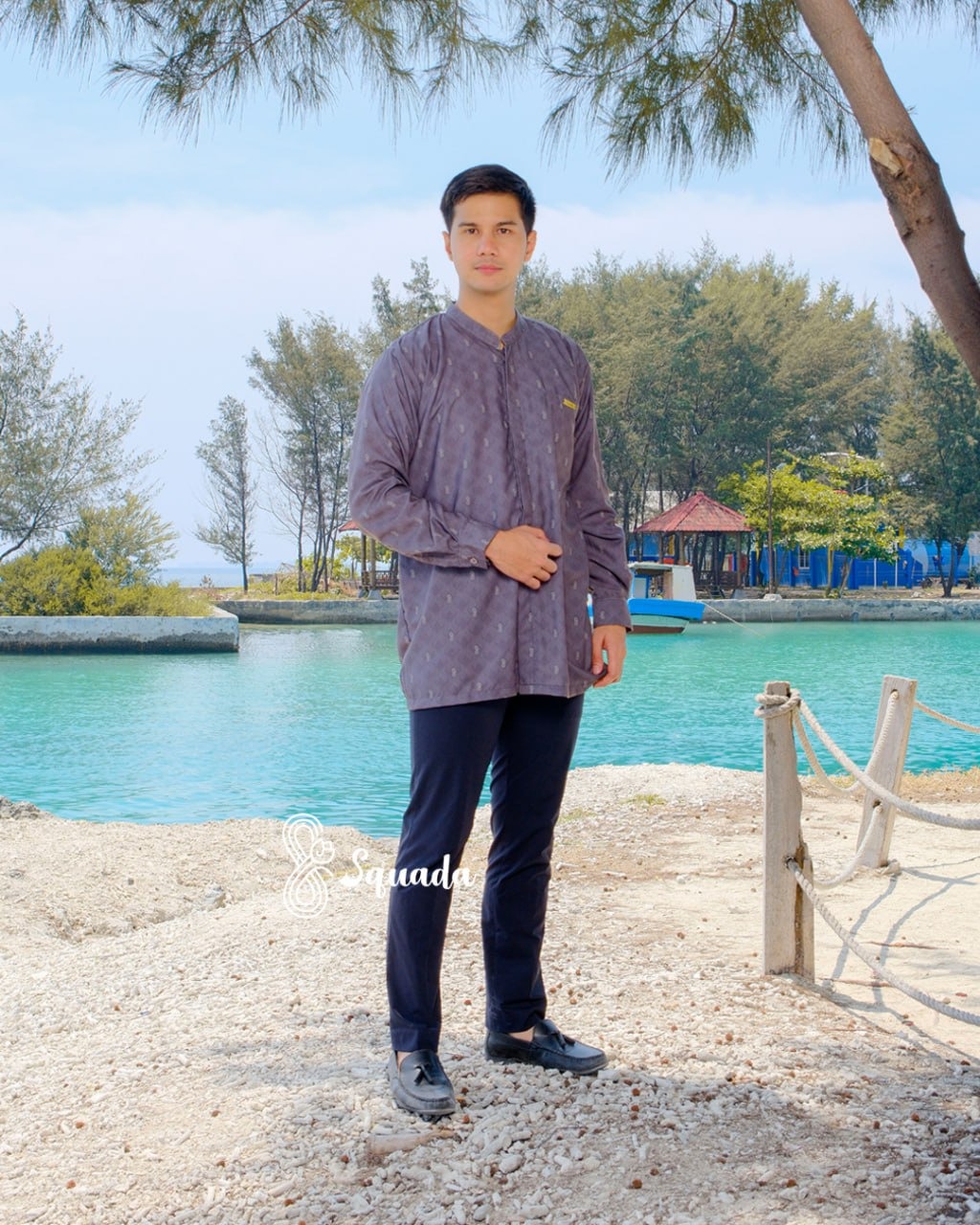 SQUADA | Kemeja Kurta Dewasa Baju Koko Katun Premium Couple Lebaran Umroh Pesta Nikahan Lamaran Jumbo Size
