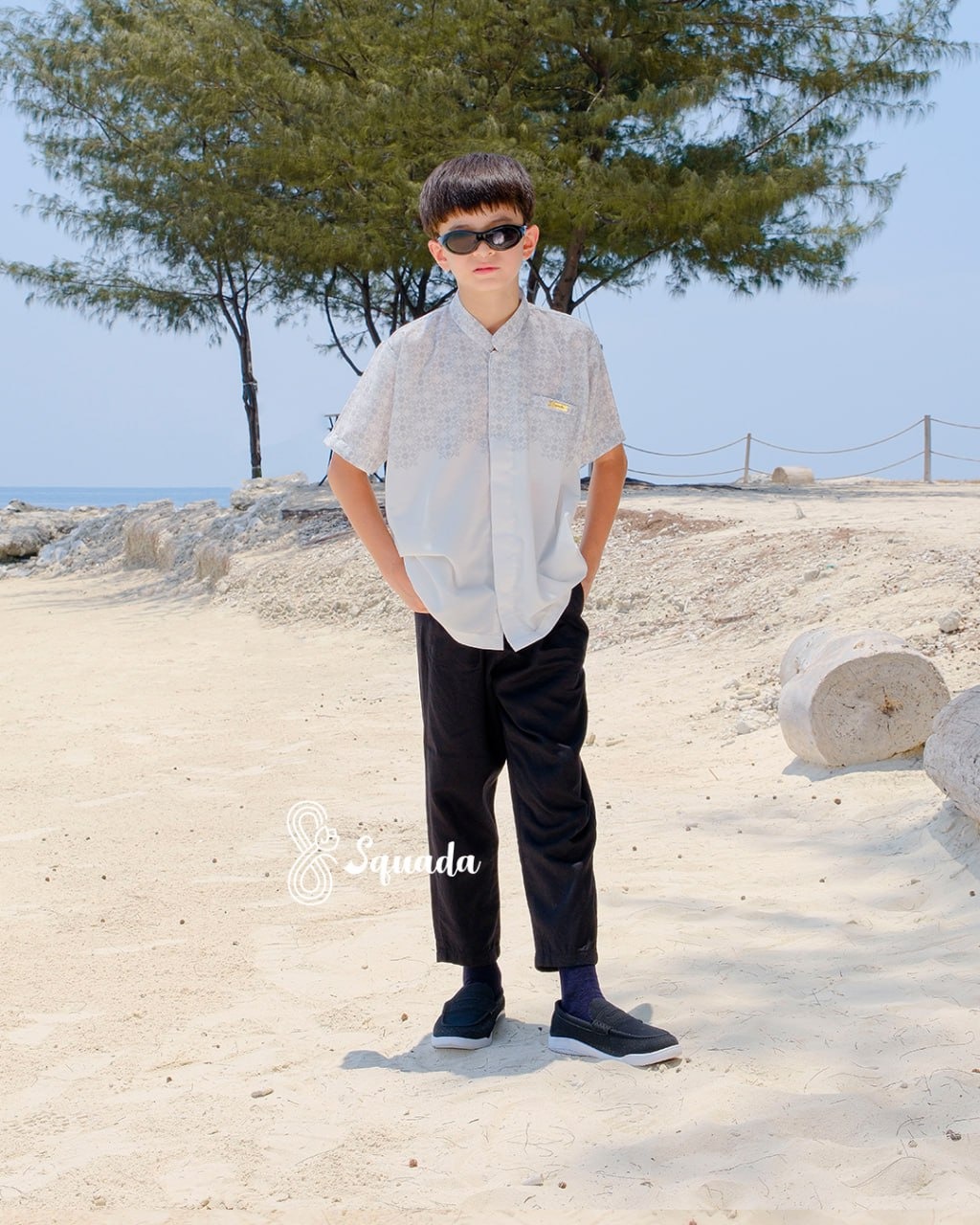 SQUADA | Kemeja Kurta Anak Baju Koko Katun Premium Couple Lebaran Umroh Pesta Nikahan
