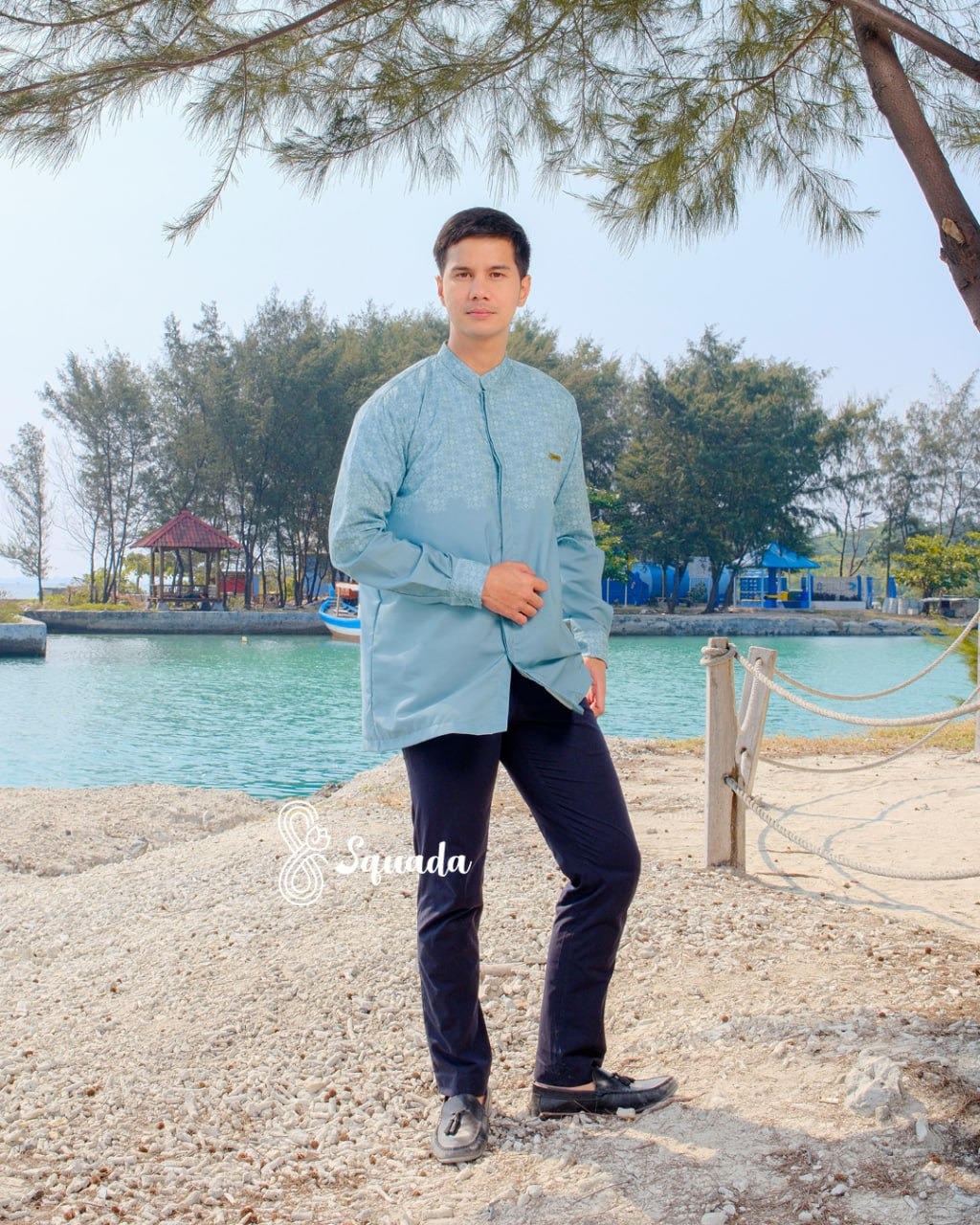SQUADA | Kemeja Kurta Dewasa Baju Koko Katun Premium Couple Lebaran Umroh Pesta Nikahan Lamaran Jumbo Size