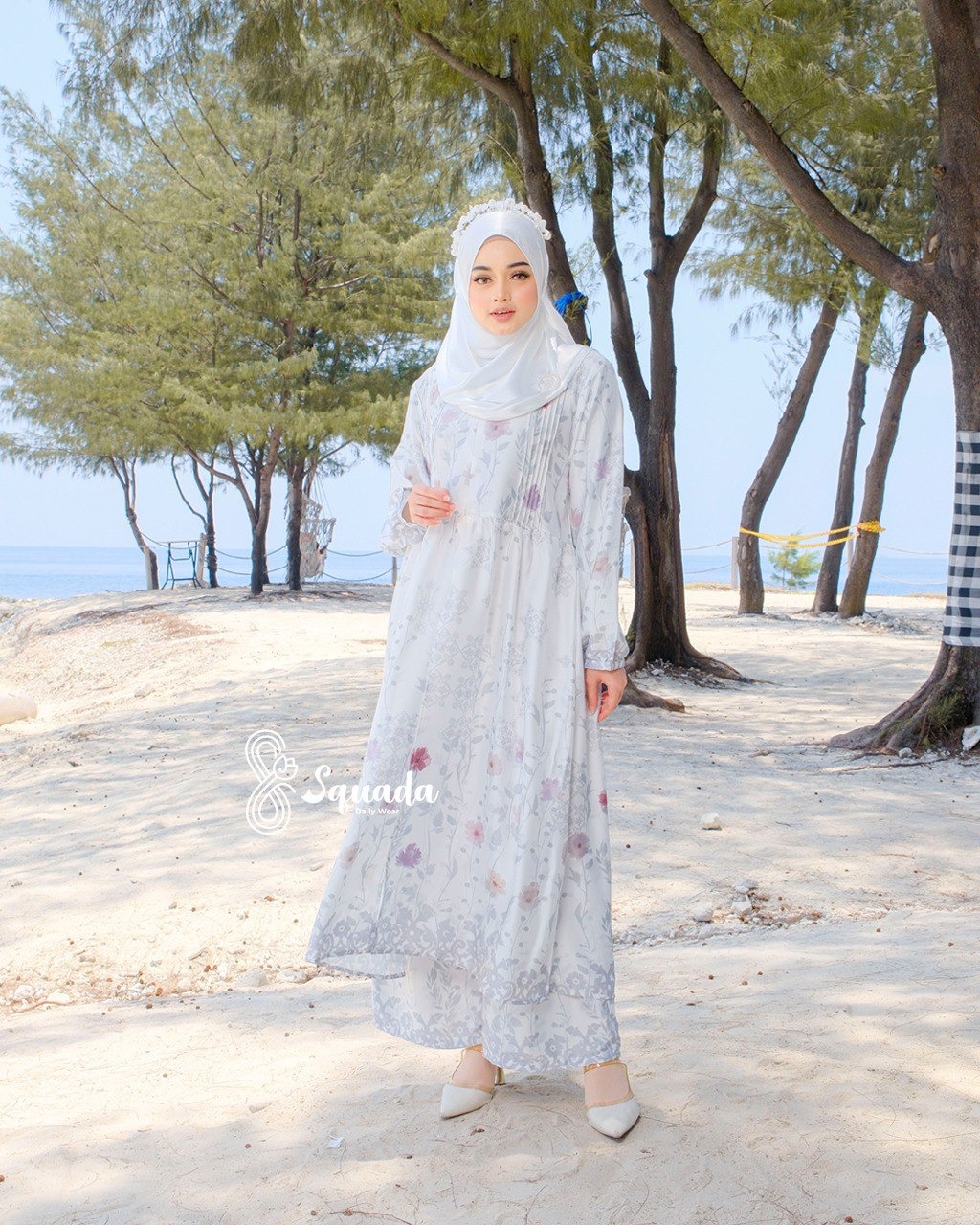 SQUADA | One Set Tunic Stelan Silk Premium Set Kulot Pesta Kondangan Nikahan Lamaran Jumbo Size