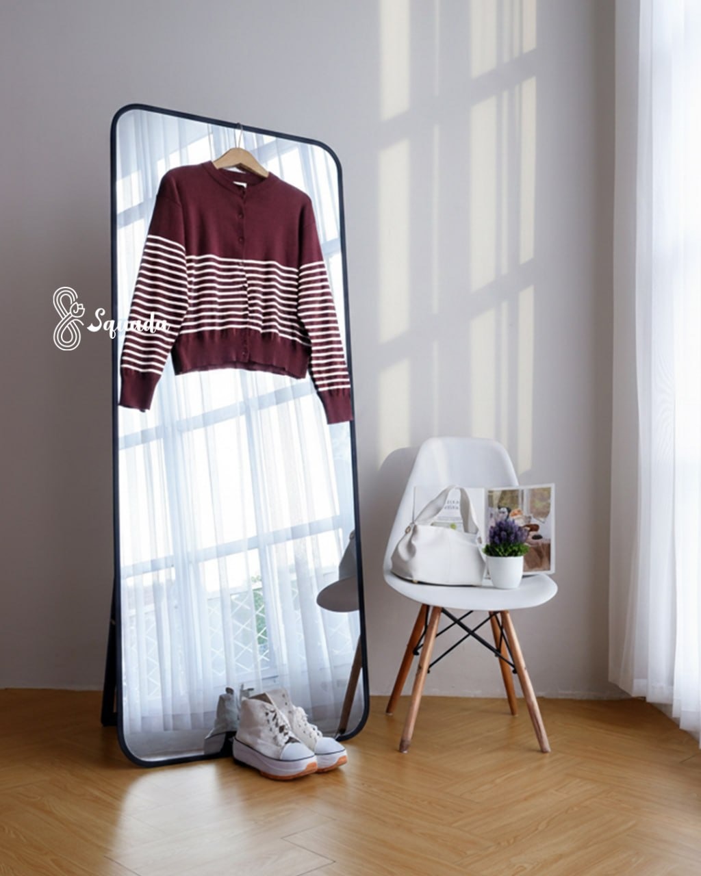 SQUADA | SALLY STRIPE COTTON KNIT CARDIGAN