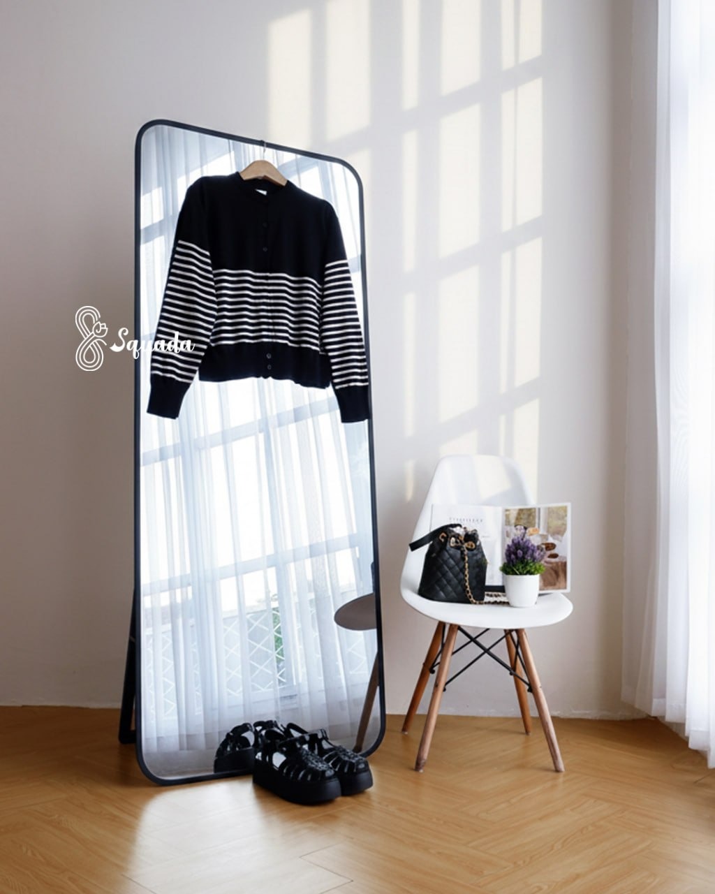SQUADA | SALLY STRIPE COTTON KNIT CARDIGAN