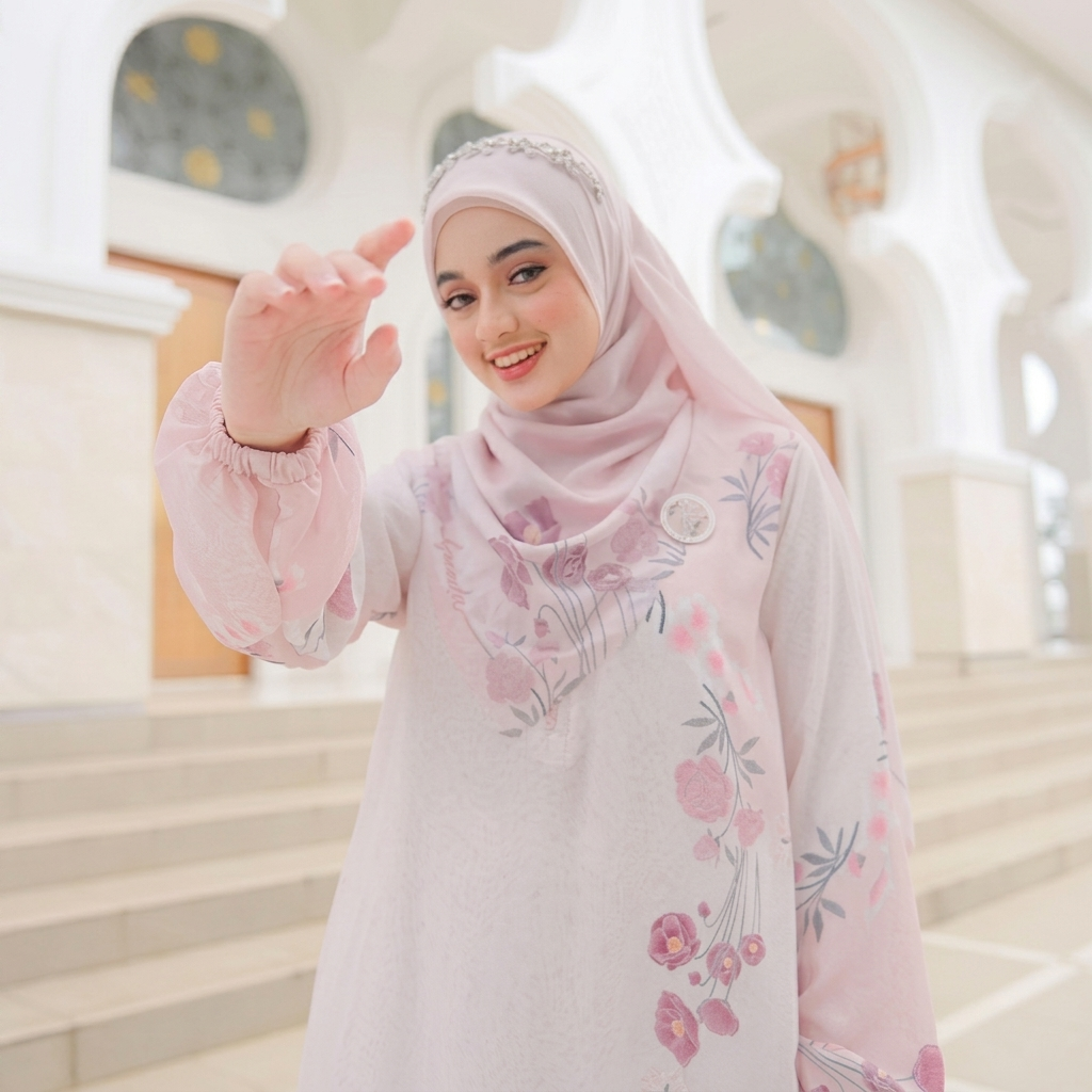 SQUADA ADIWARNA SERIES - Atasan Tunic Wanita Chiffon Cherry Premium Mix Furing Rayon High Quality