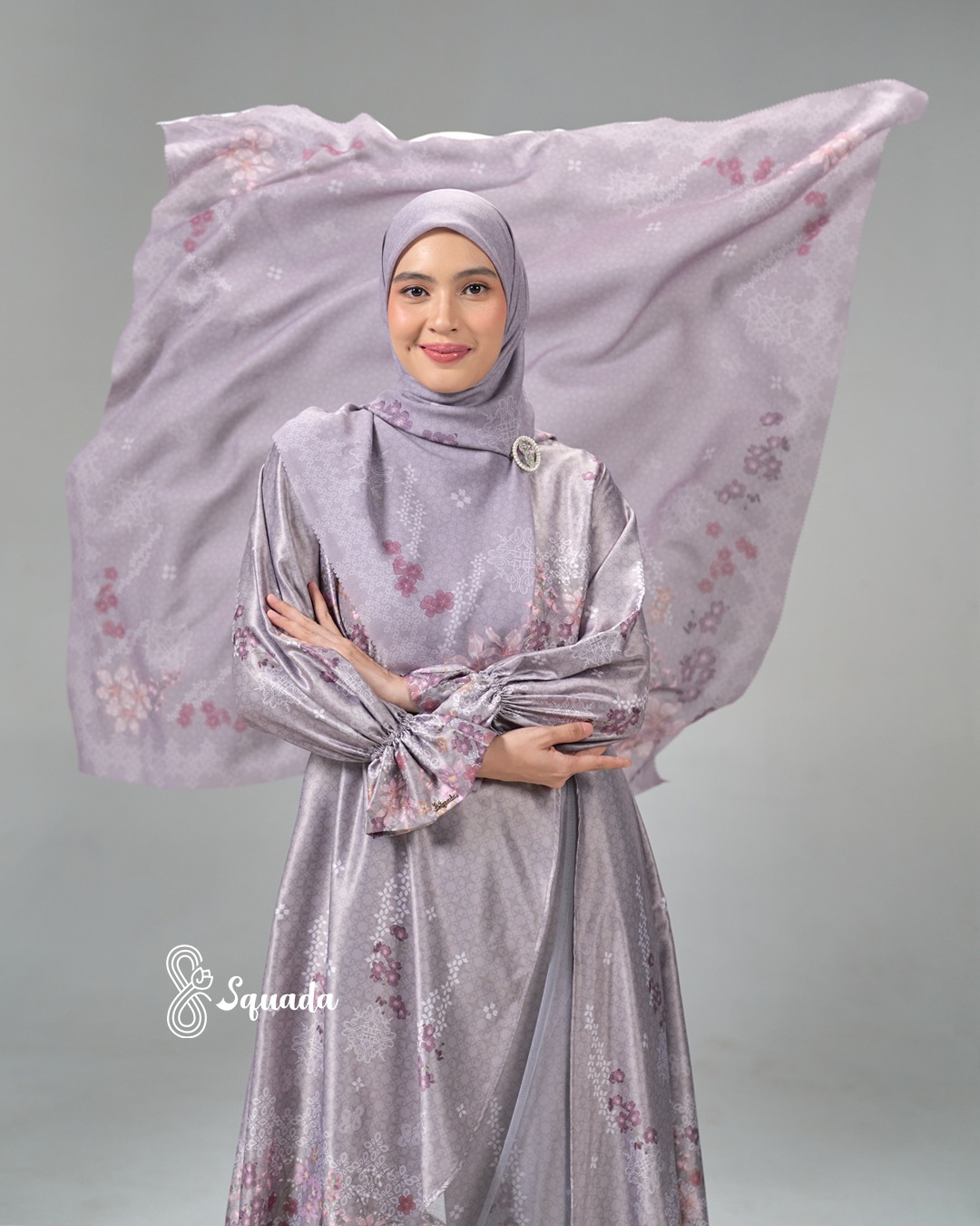 SQUADA | Hijab Segiempat Scarf Motif Voal Premium