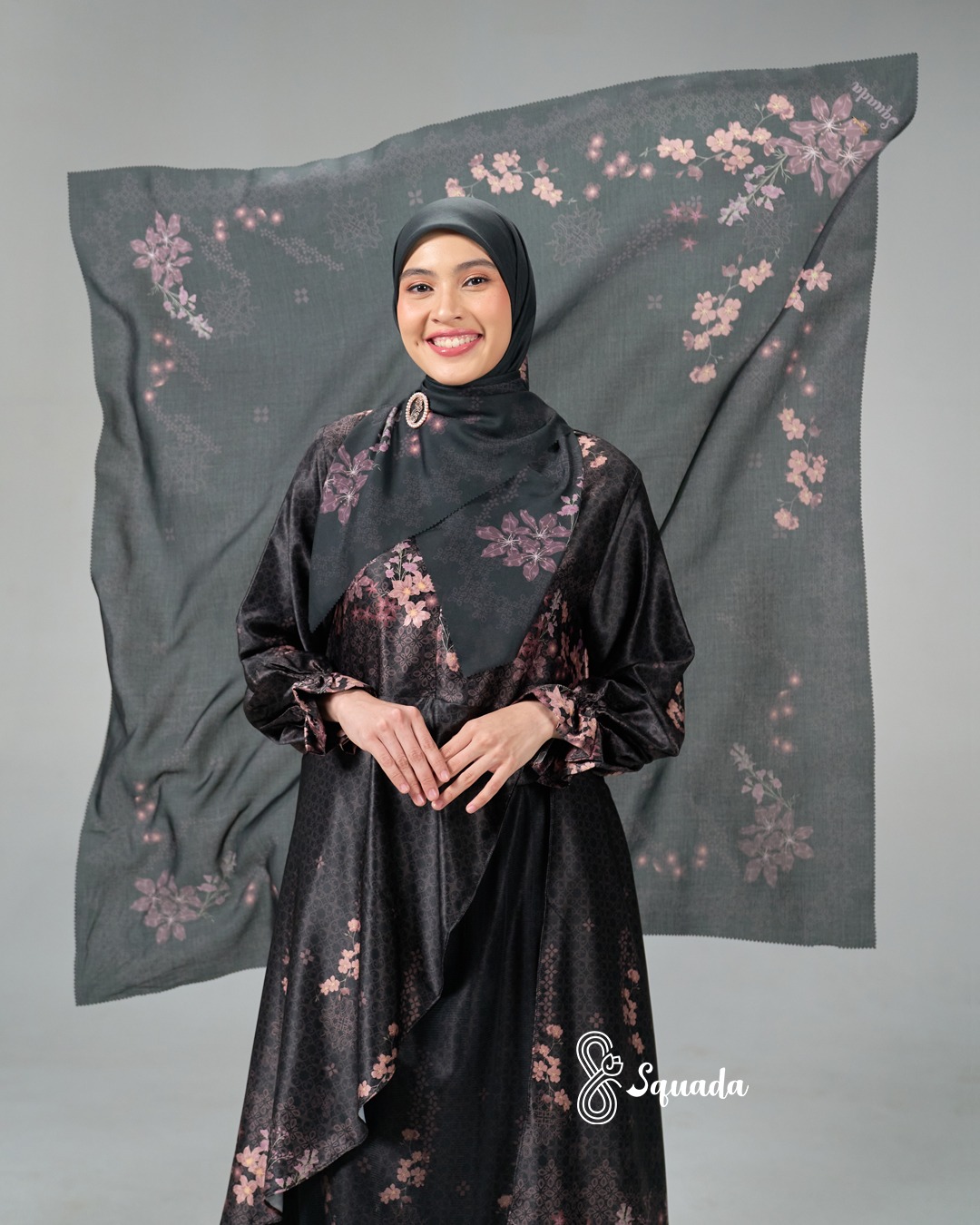 SQUADA | Hijab Segiempat Scarf Motif Voal Premium
