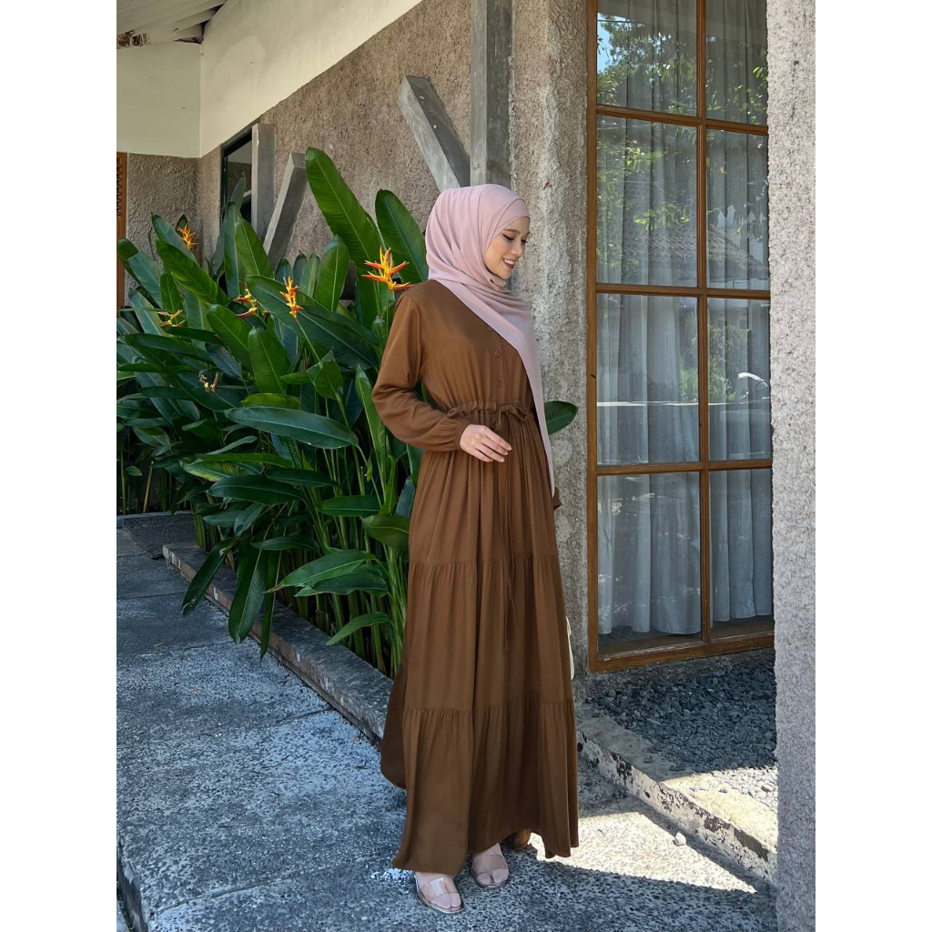 Miza Label - Haifa Dress Rayon Fashion Muslim Gamis Wanita Polos Busui Friendly All Size