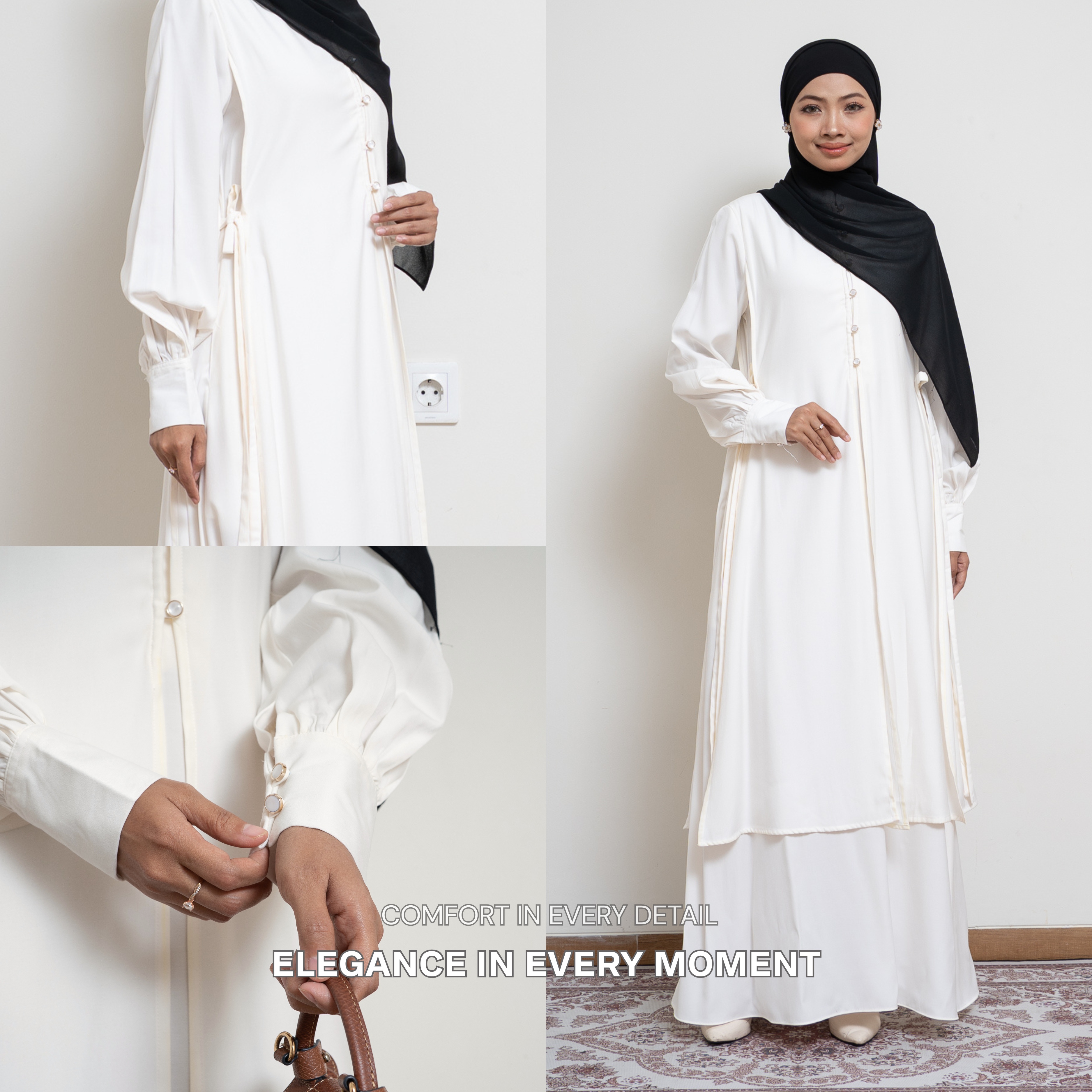 Evolvere - Arunika Dress Muslim Gamis Wanita Simple Polos