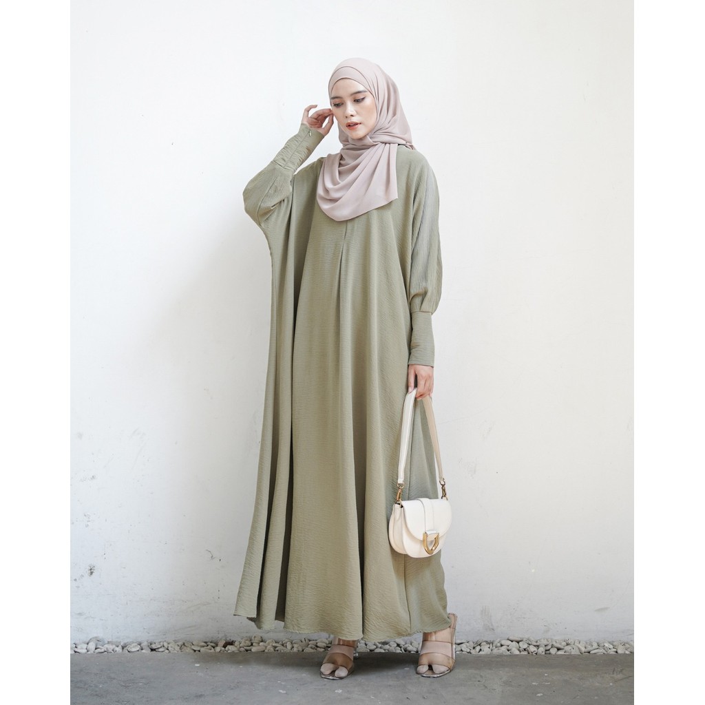 Miza - Shazia Dress Crinckle Fashion Muslim Gamis Wanita Busui Friendly All Size