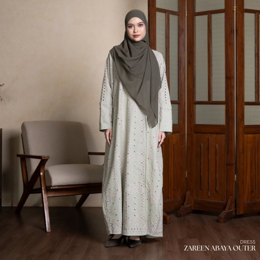 Evolvere - ZAREEN Abaya Outer Motif Bordir Bunga